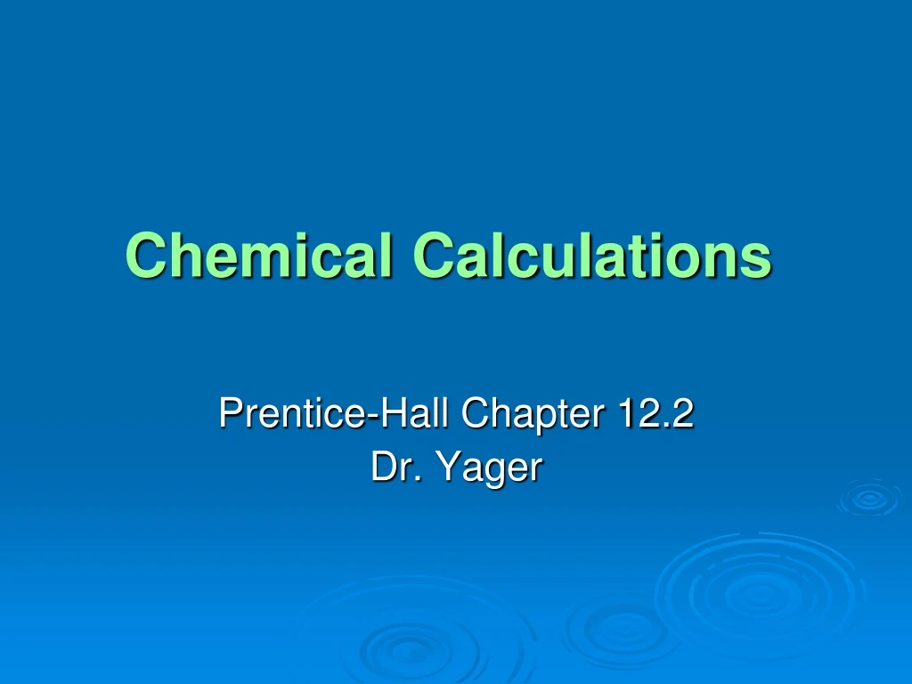 chemical calculations