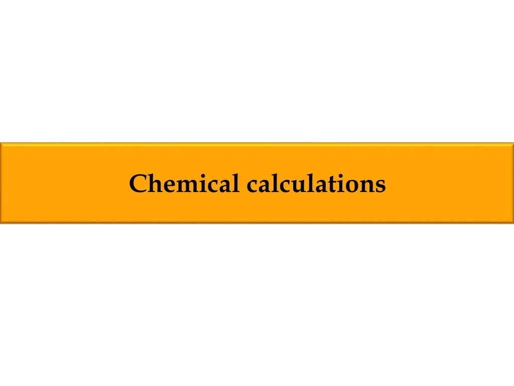 chemical calculations