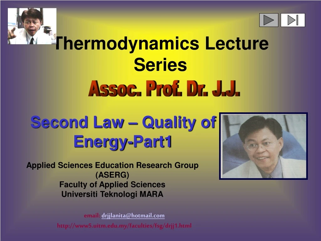 thermodynamics lecture series