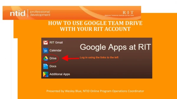 How to Use Google Team Drive with your RIT account