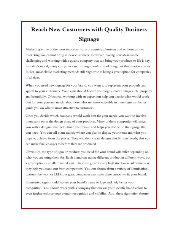 reach new customers with quality business signage