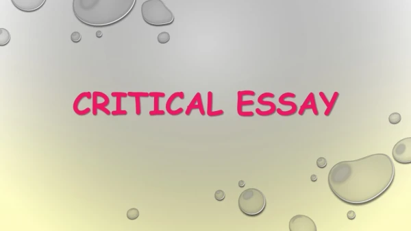 Critical Essay