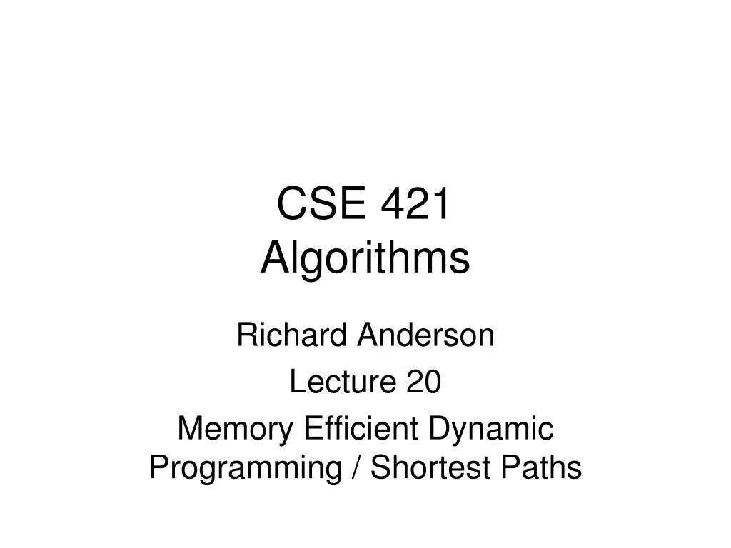 cse 421 algorithms