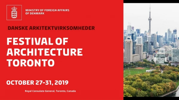 Festival of Architecture Toronto October 27-31, 2019