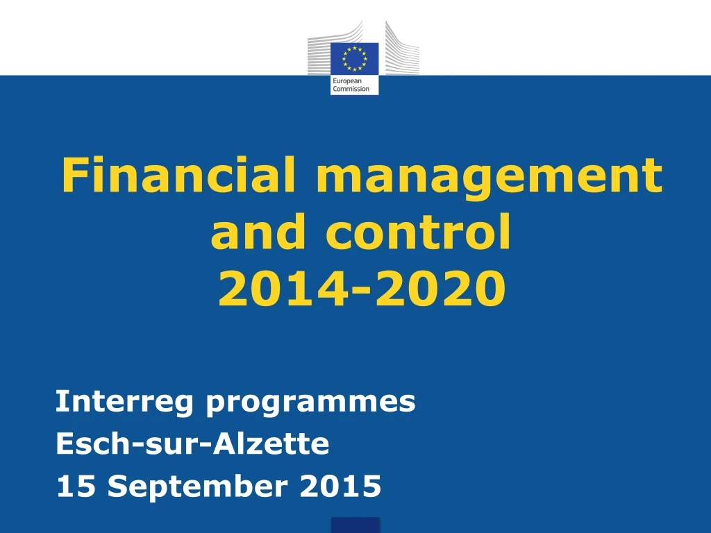 financial management and control 2014 2020