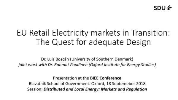 EU Retail Electricity markets in Transition: The Quest for adequate Design