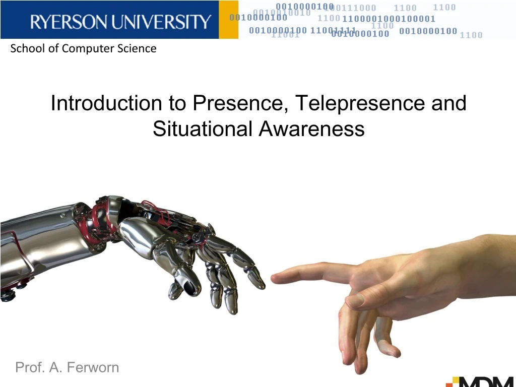 introduction to presence telepresence and situational awareness