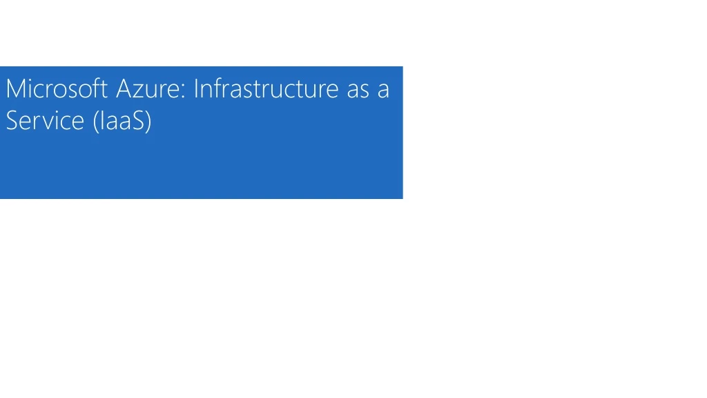 microsoft azure infrastructure as a service iaas