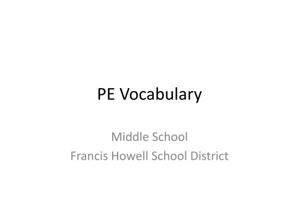 PE Vocabulary