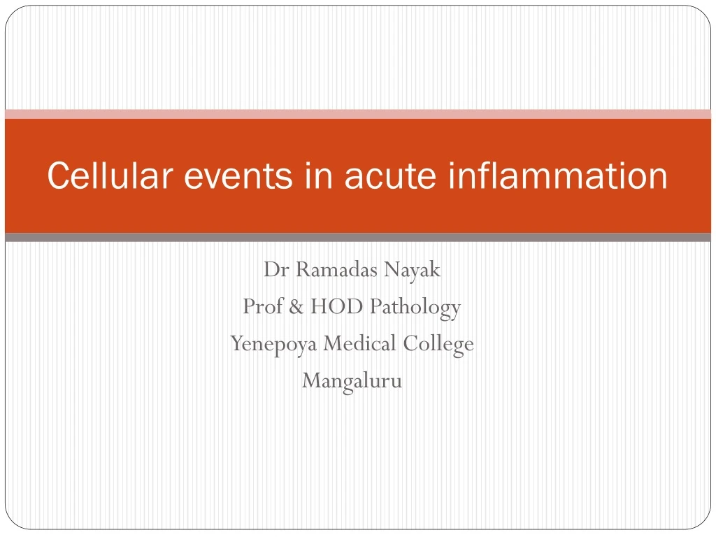 cellular events in acute inflammation
