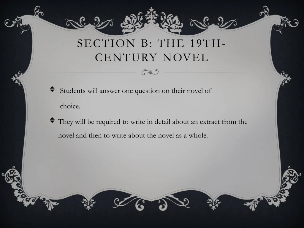 section b the 19th century novel