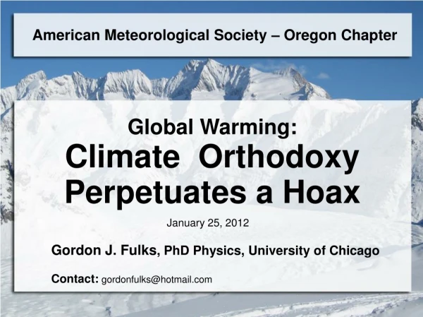American Meteorological Society – Oregon Chapter