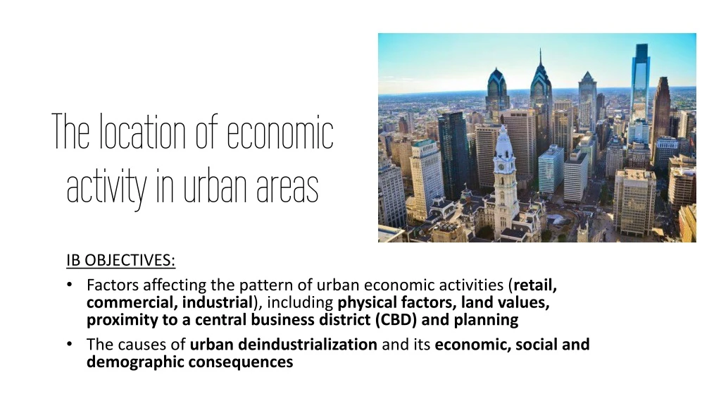 the location of economic activity in urban areas