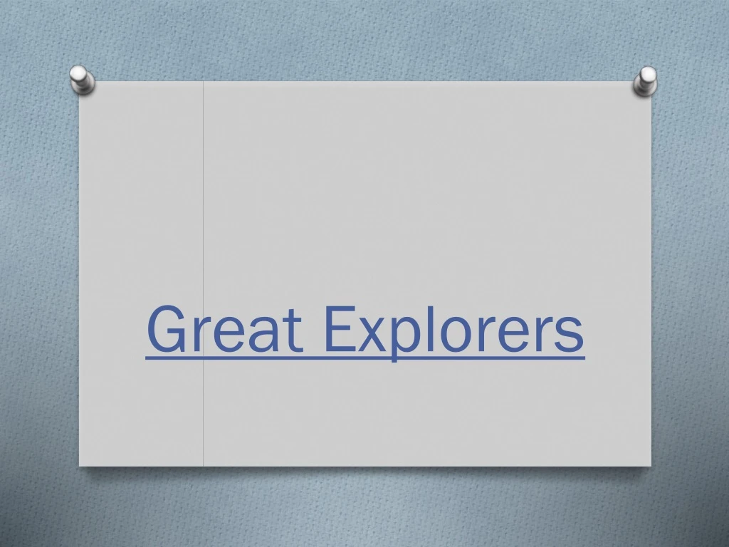 great explorers