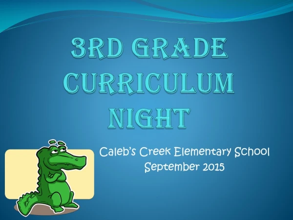 3rd Grade Curriculum Night