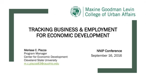 Tracking Business &amp; Employment for Economic Development
