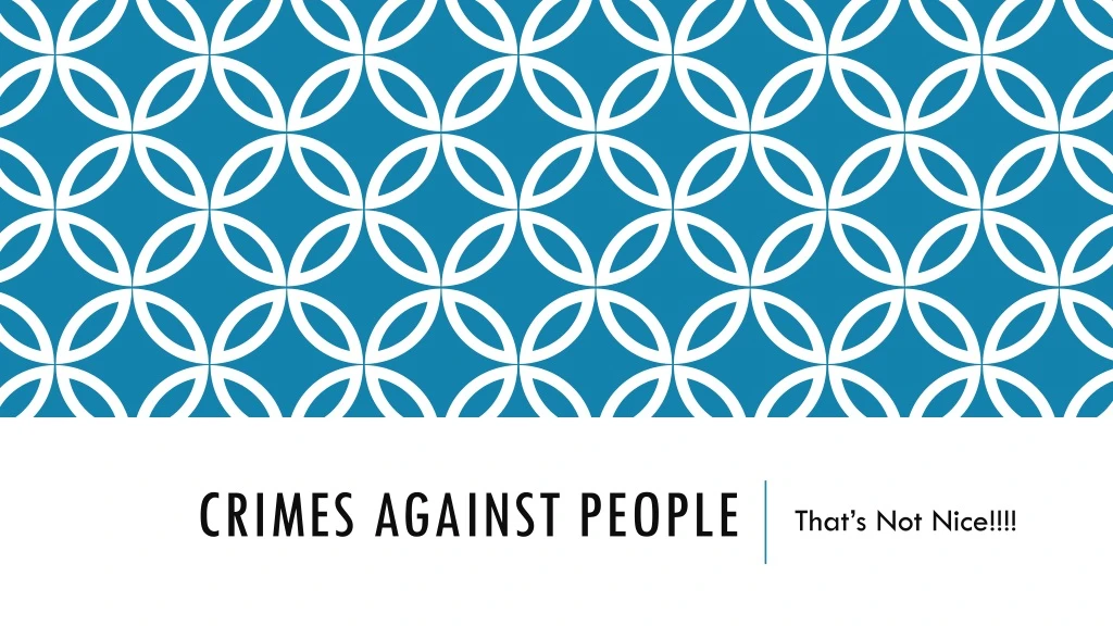 crimes against people