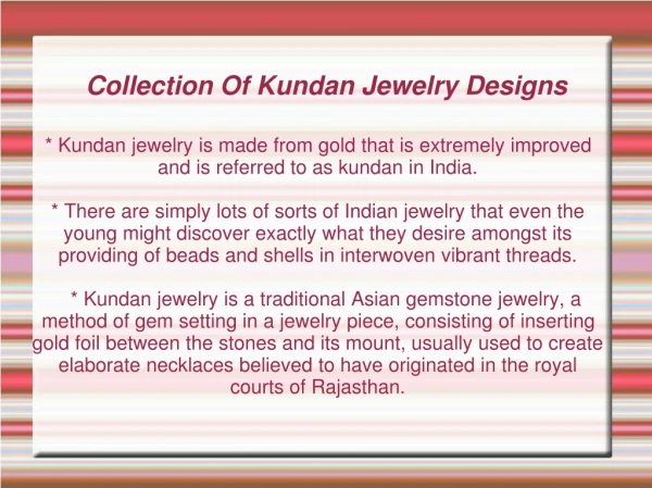 Collection Of Kundan Jewelry Designs
