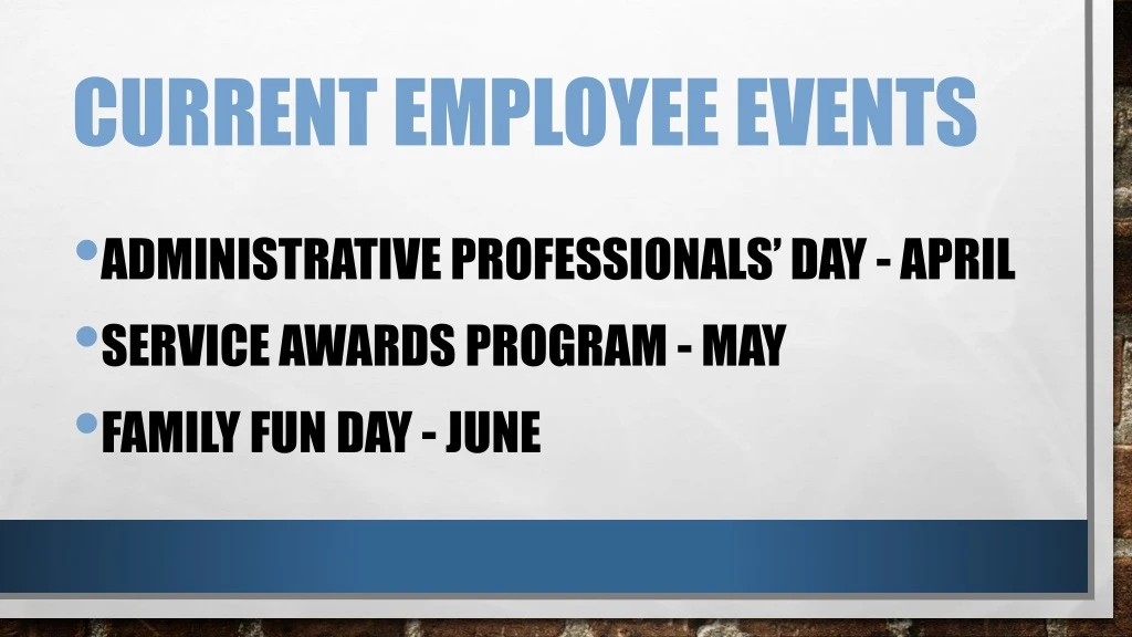 current employee events