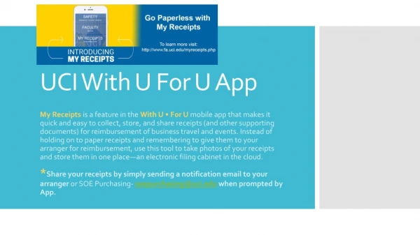 UCI With U For U App