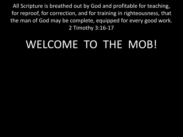 Welcome to the MOB! Happy New Year! Website: ibcmob
