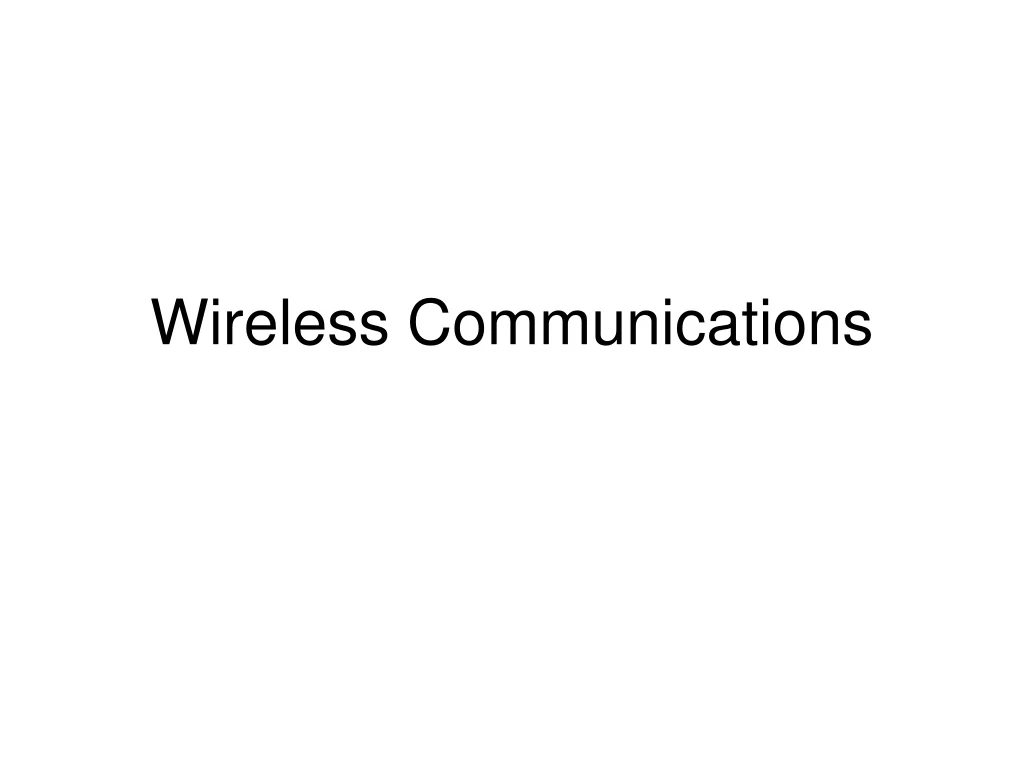 wireless communications