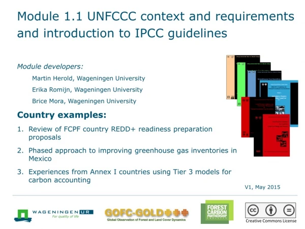 Module 1.1 UNFCCC context and requirements and introduction to IPCC guidelines