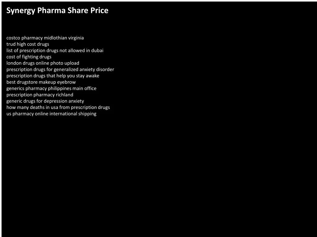 synergy pharma share price