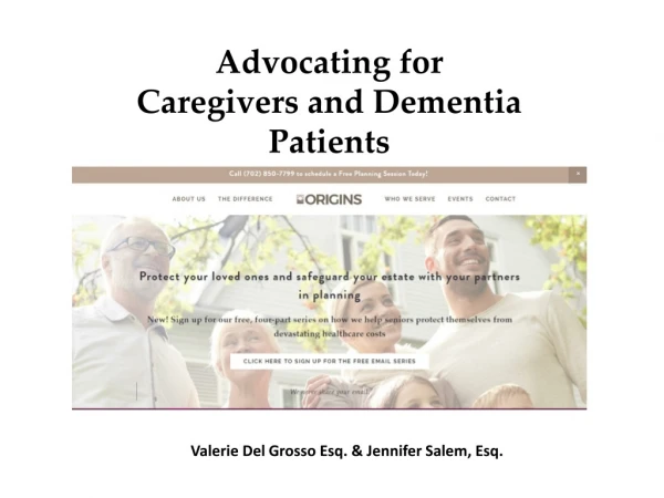 Advocating for Caregivers and Dementia Patients