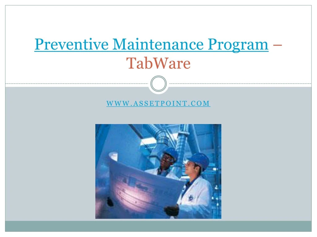preventive maintenance program tabware