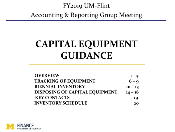 FY2019 UM-Flint Accounting &amp; Reporting Group Meeting