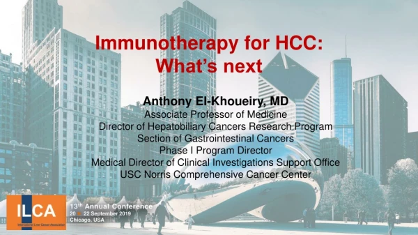 Immunotherapy for HCC: What’s next