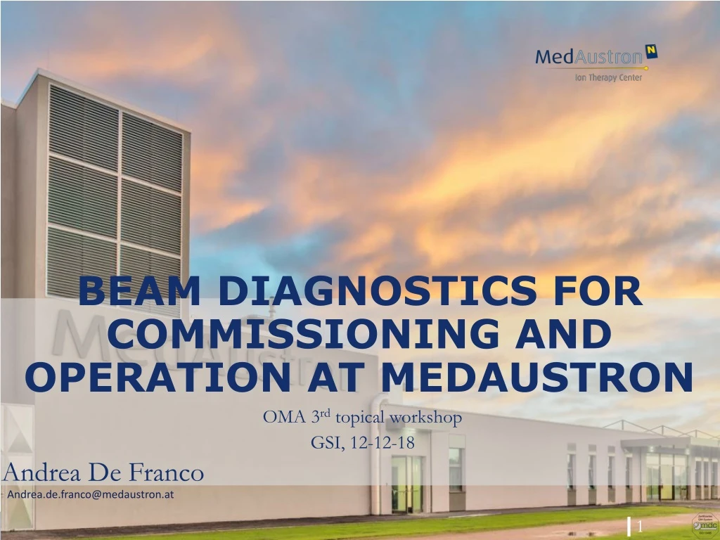 beam diagnostics for commissioning and operation at medaustron