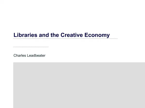 Libraries and the Creative Economy