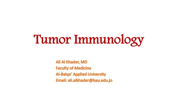 Tumor I mmunology