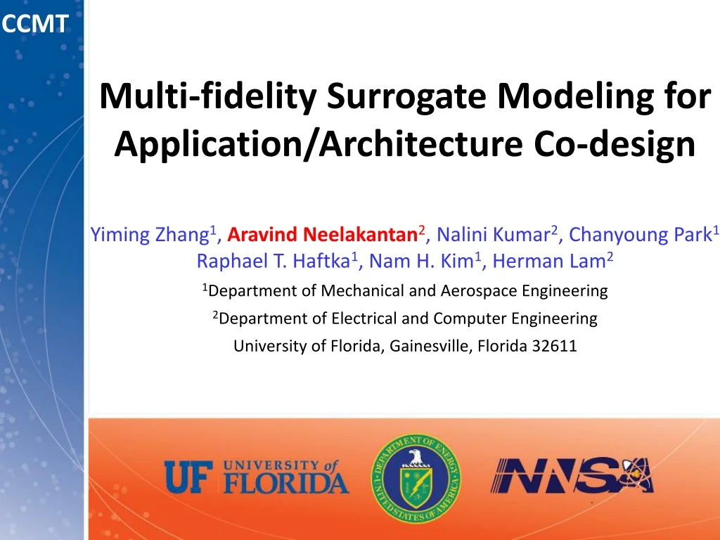 multi fidelity surrogate modeling for application architecture co design