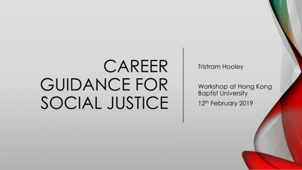 Career guidance for social justice
