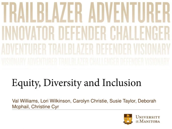 Equity, Diversity and Inclusion