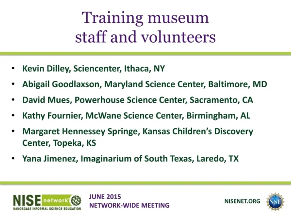 Training museum staff and volunteers