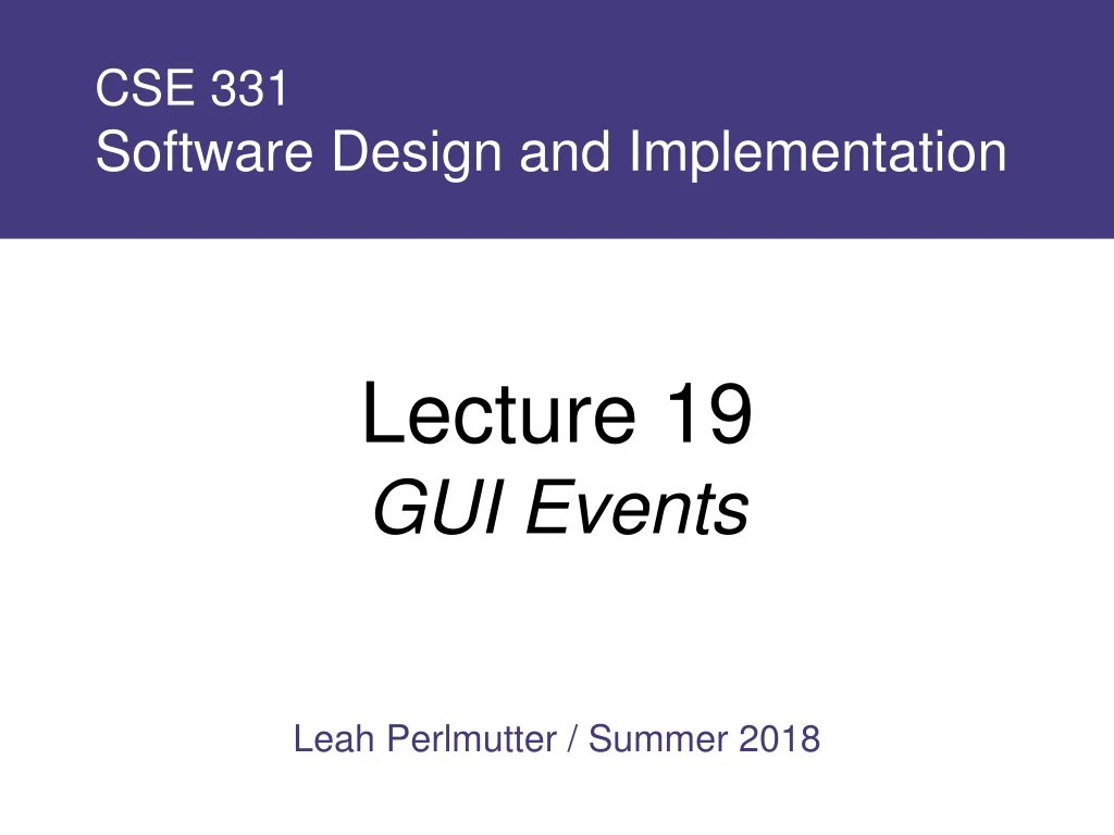 cse 331 software design and implementation