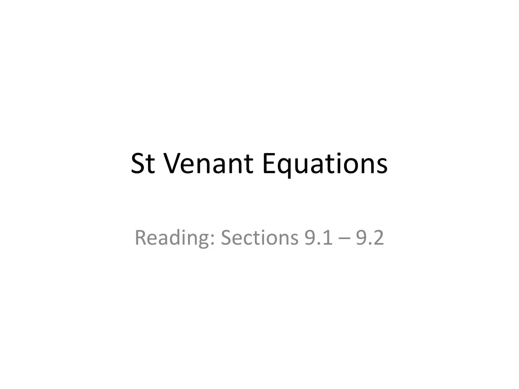 st venant equations