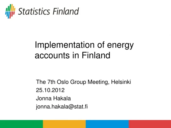 Implementation of energy accounts in Finland