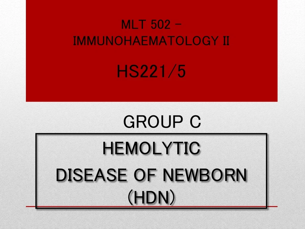 mlt 502 immunohaematology ii
