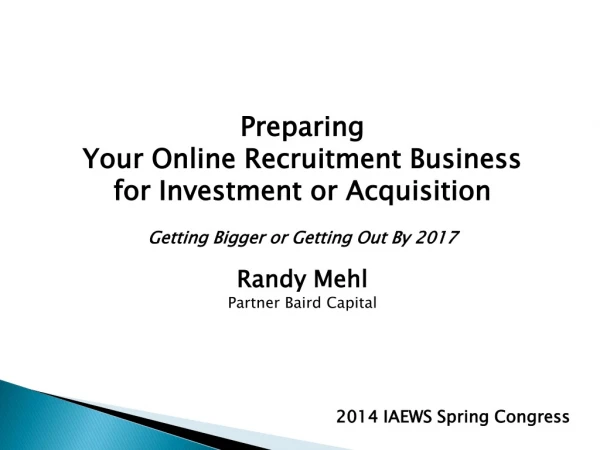 Preparing Your Online Recruitment Business for Investment or Acquisition