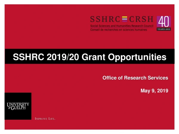 SSHRC 2019/20 Grant Opportunities