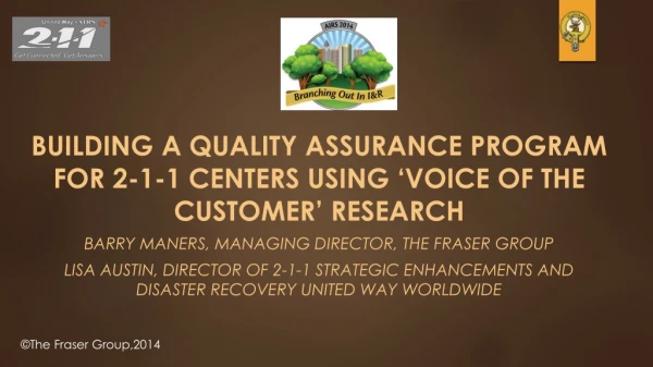 Building a Quality Assurance Program for 2-1-1 Centers Using ‘Voice of the Customer’ Research