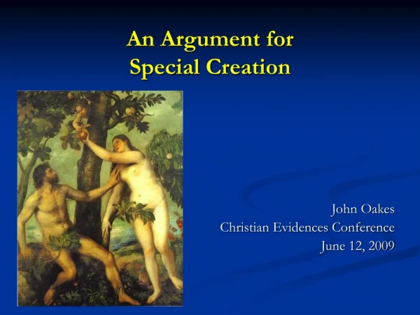 An Argument for Special Creation