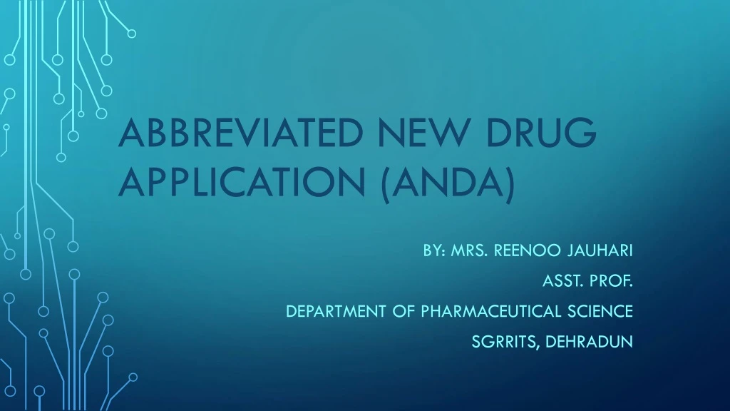 abbreviated new drug application anda