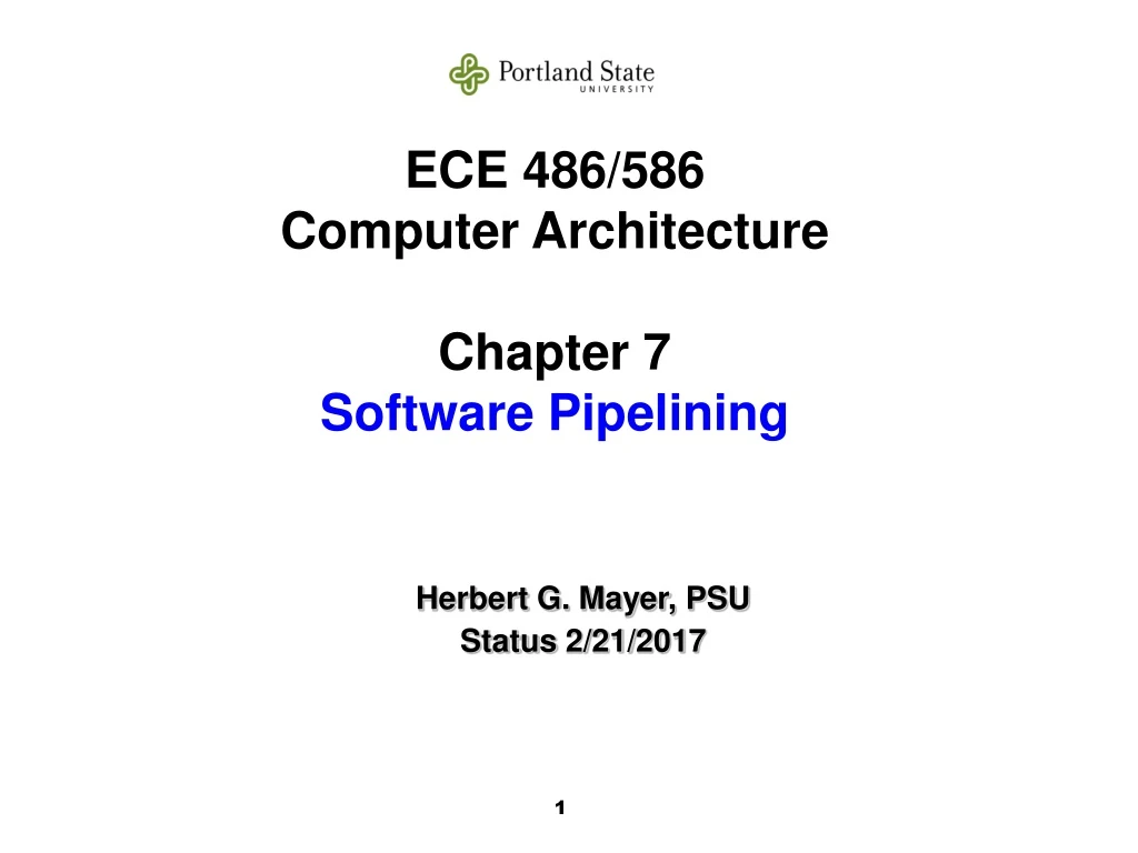 ece 486 586 computer architecture chapter