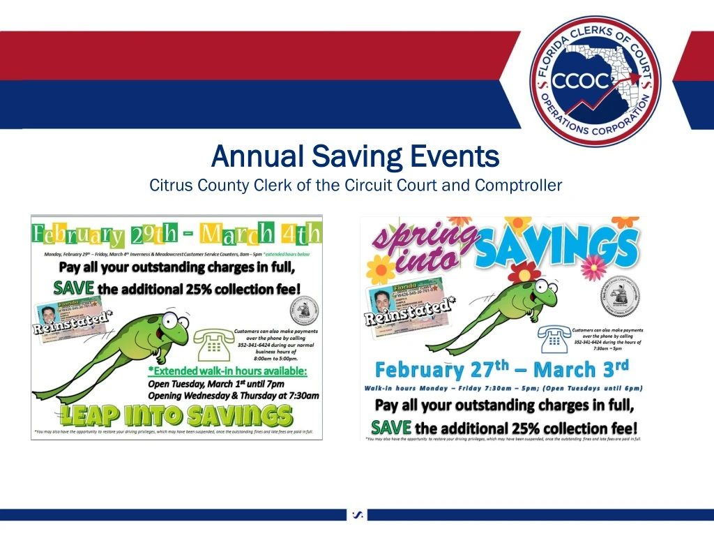 annual saving events citrus county clerk of the circuit court and comptroller